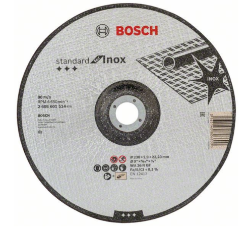 Отрезной диск Bosch Standard Inox 230x1.9 мм для нержавейки