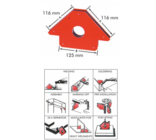 Магнитный угольник Sacit AZIA 116x116 мм