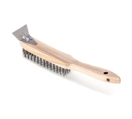 Щетка ручная стальная LESSMANN с шабером 4-рядная