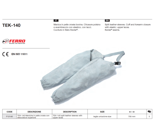 Нарукавники кожаные TEK-140 Ferro AZIA