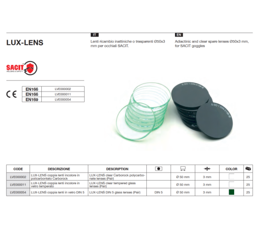 Защитные стекла DIN 5 для сварочной маски Sacit AZIA