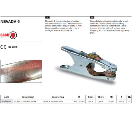 Зажим заземления NEVADA 600A