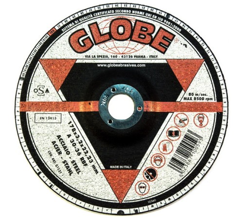 Шлифовальный диск по стали 180x7.0x22.2 мм Globe