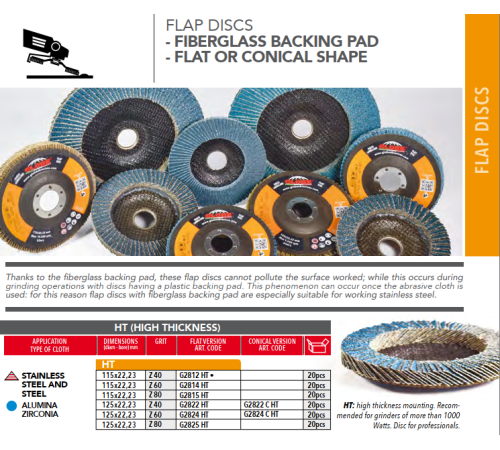 Диск лепестковый конический 125 мм Steel and Inox HT Z40