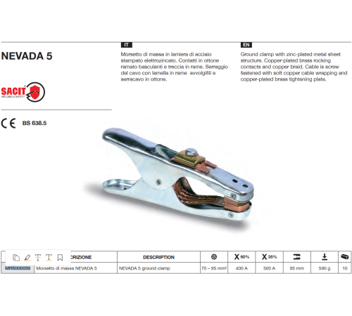 Зажим заземления NEVADA 500A