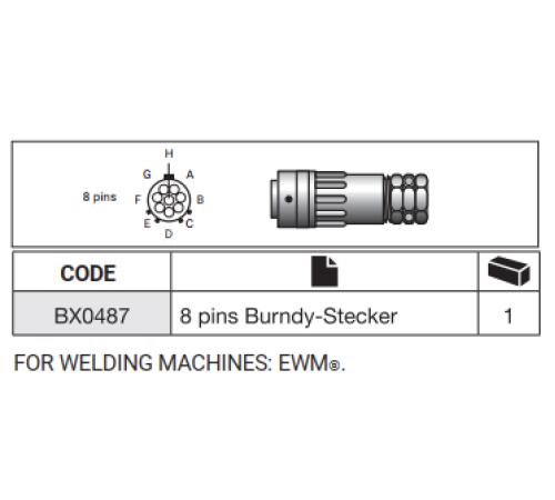 Разъем кабеля управления 8 PIN для EWM Trafimet AZIA