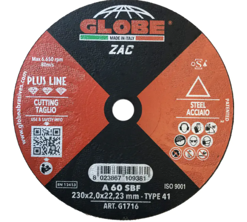 Отрезной диск Globe Dynamic 230x2.0 мм для стали и нержавейки