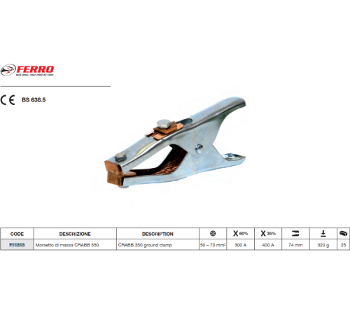 Зажим заземления CRABB 350 400А