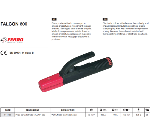 Электрододержатель FALCON 600 CE 400A