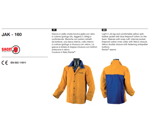 Куртка сварщика спилковая JAK-160 XL