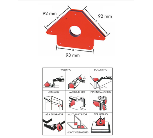 Магнитный угольник 92x92 мм Sacit AZIA для сварки